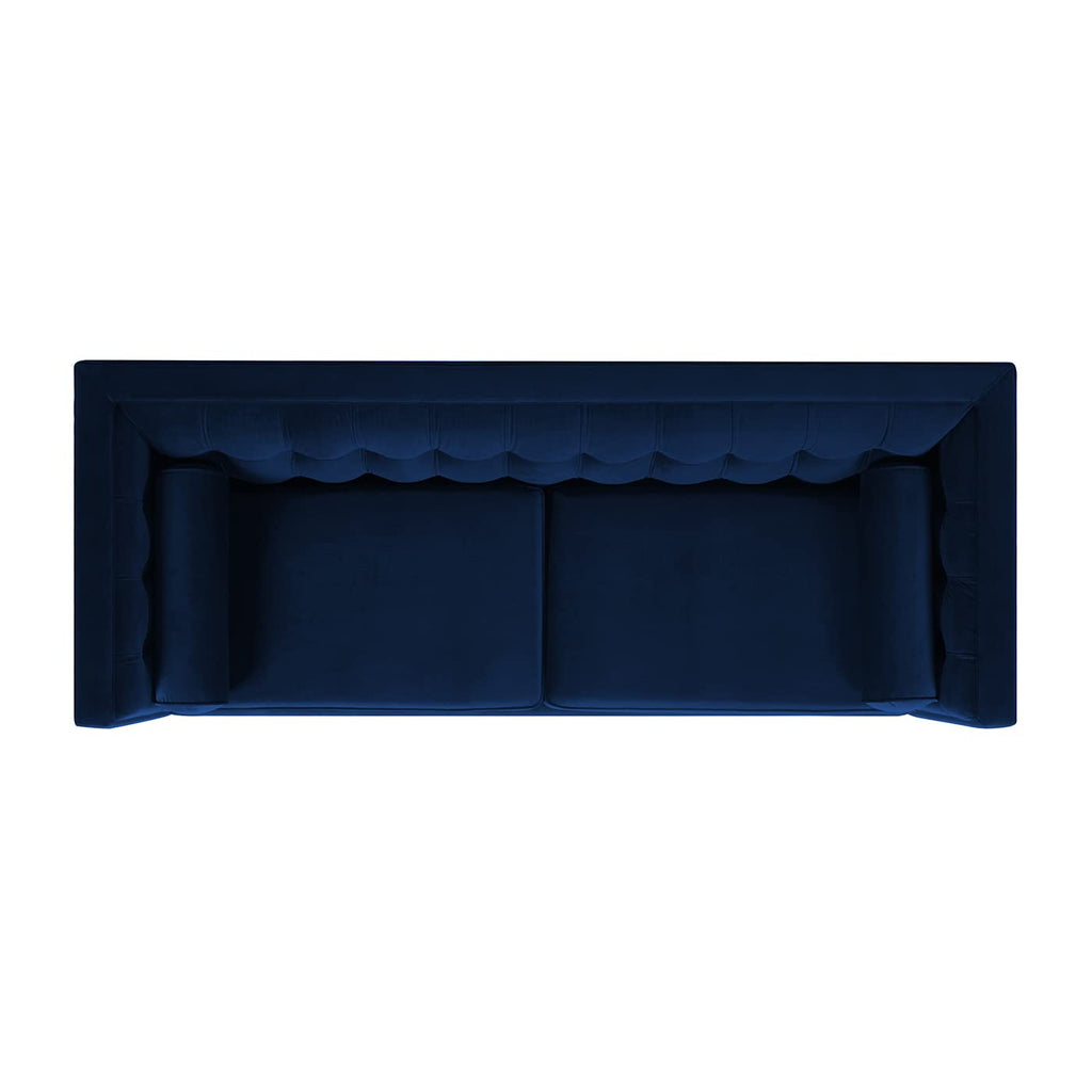 84" Navy Blue Velvet Tufted Sofa O8025