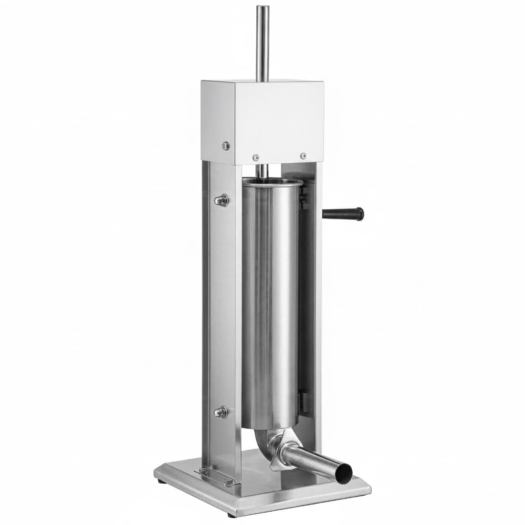 7 L Vertical Stainless Steel Sausage Stuffer with 4 Stuffing Tubes H910720