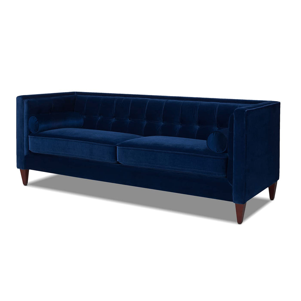 84" Navy Blue Velvet Tufted Sofa O8025