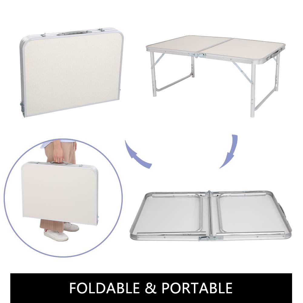 3FT Aluminum Folding Table with Carrying Handle B5357