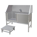Stainless Steel Dog Washing Station Tub with Sliding Door and Telescopic Faucet U269101