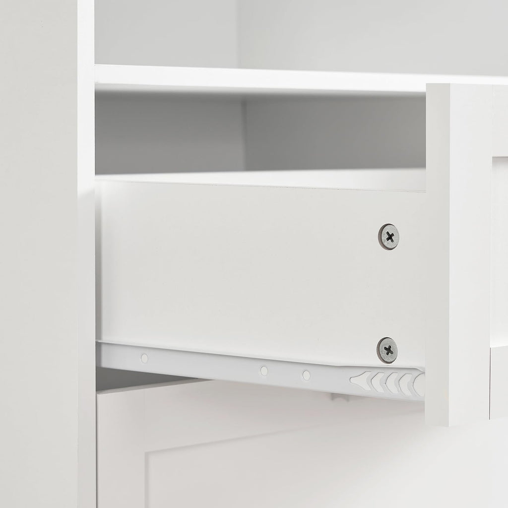 White 4 Drawer Dresser with Mirror B5658