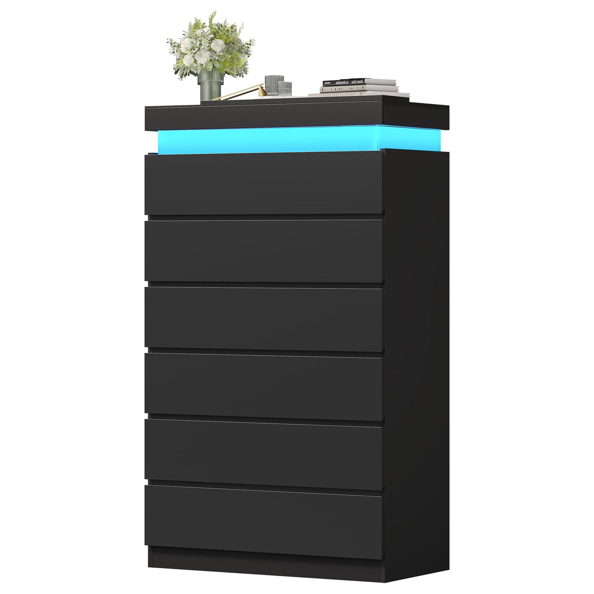 Black 6 Drawer Dresser W464