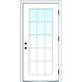 Steel Primed Left Hand Outswing Prehung Door Full Lite 36"x80" P6372