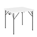 White Plastic Folding Card Table with Carrying Handle P139076