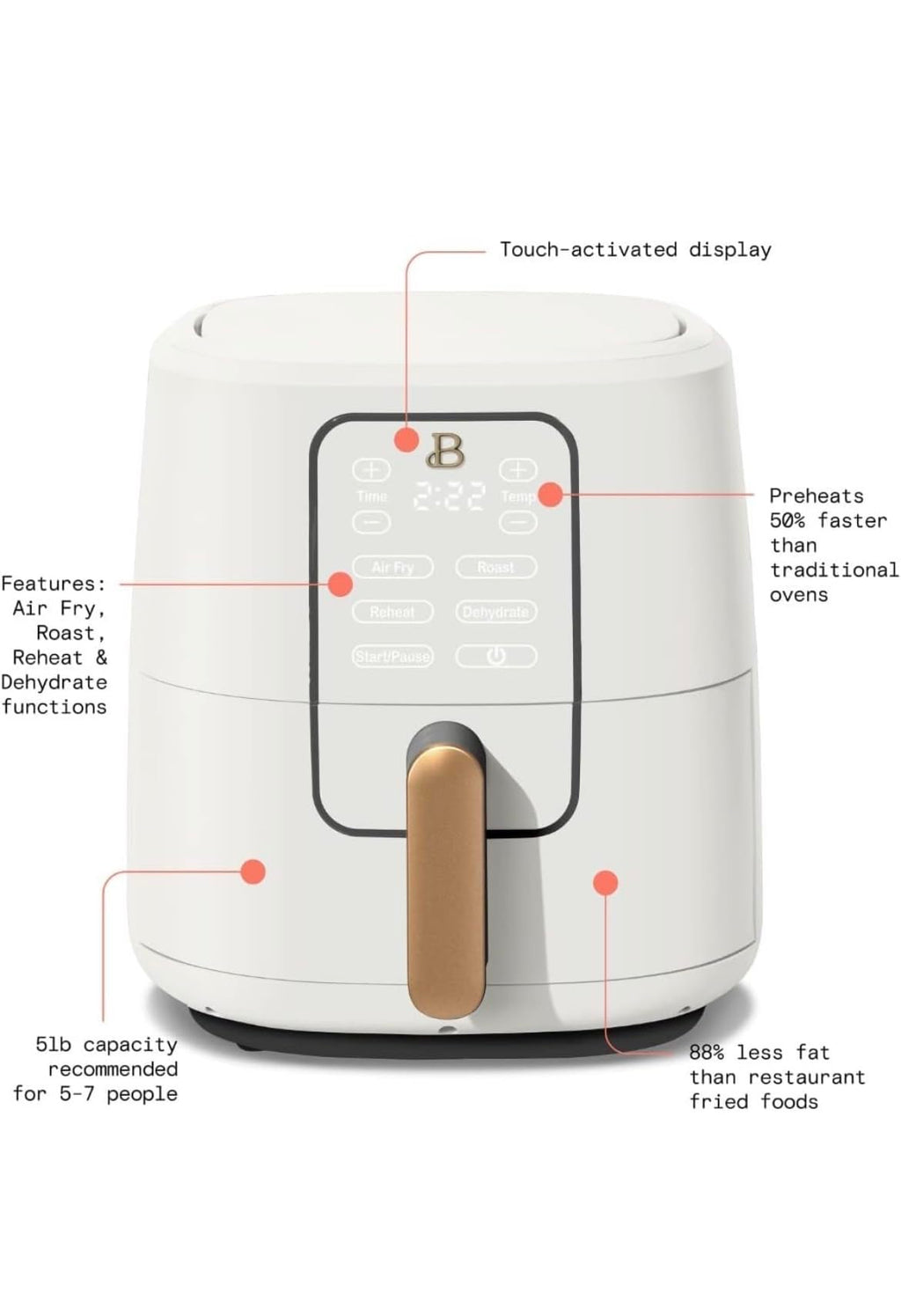 6 Quart Touchscreen Air Fryer Q392