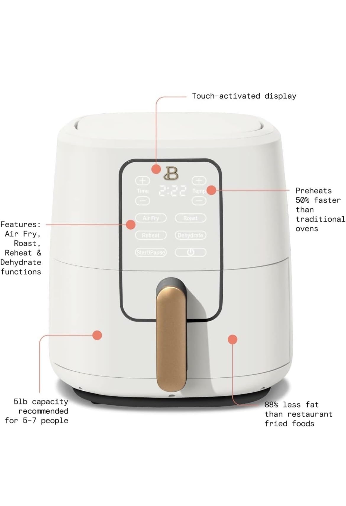 6 Quart Touchscreen Air Fryer Q392