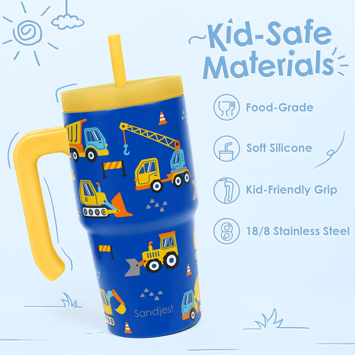20oz Insulated Stainless Steel Tumbler with Handle and Straw Lid A49032