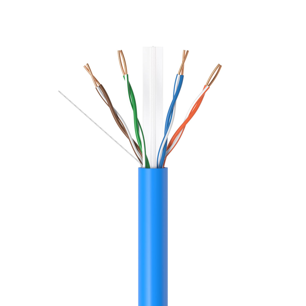 1000ft Cat6 Plenum Rated CMP 23AWG Solid CCA UTP 550MHz Bulk Network Cable Blue D649578