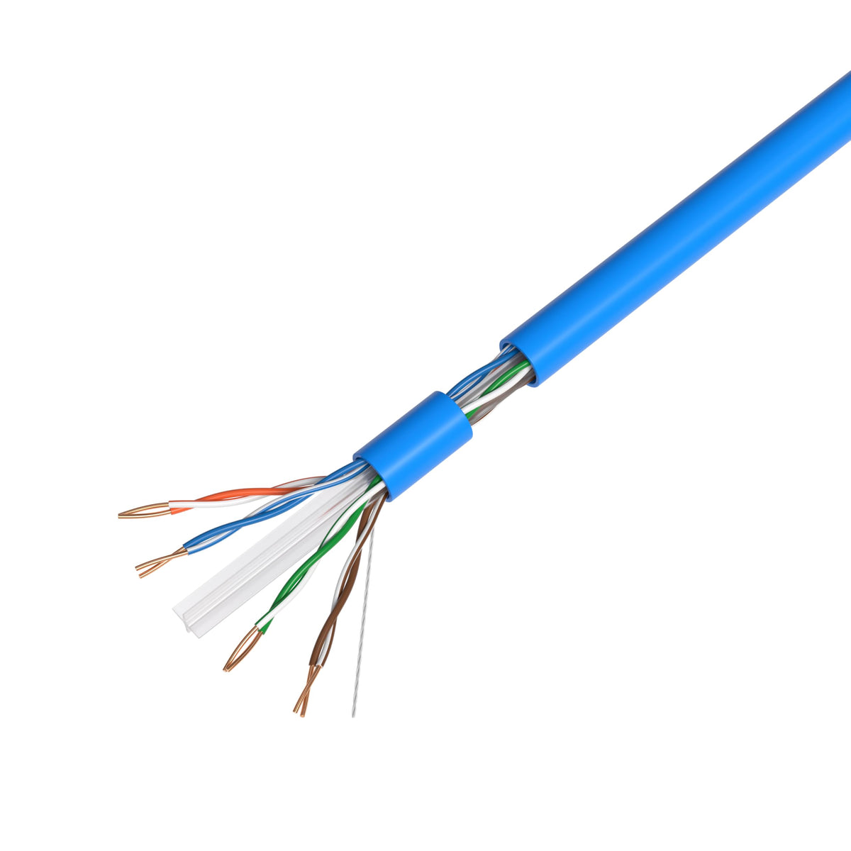 1000ft Cat6 Plenum Rated CMP 23AWG Solid CCA UTP 550MHz Bulk Network Cable Blue D649578