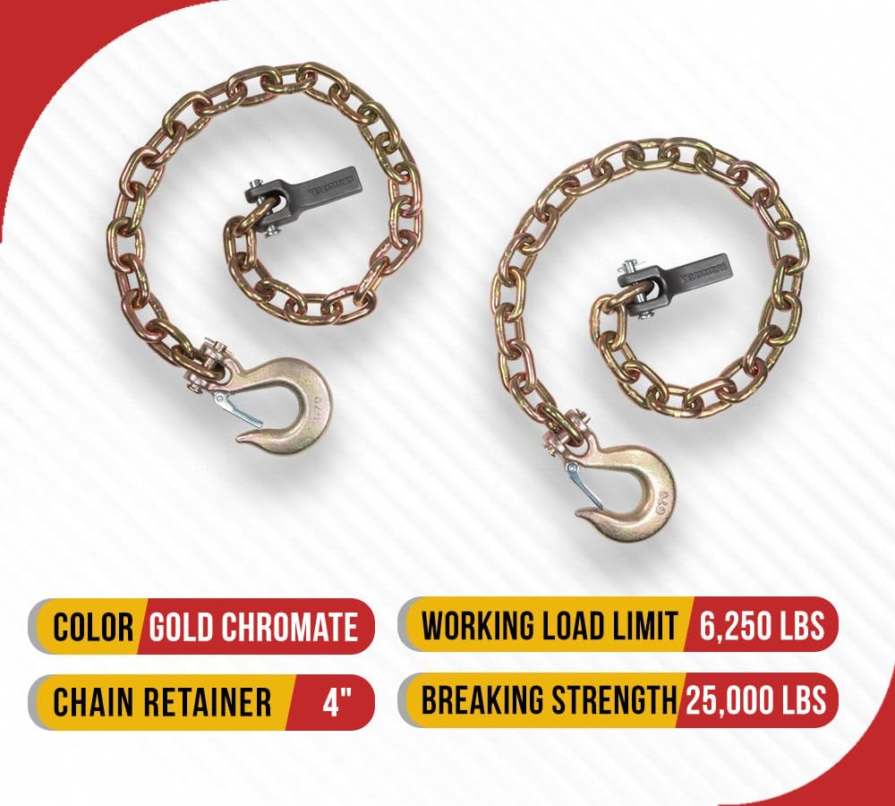 4 Pack 36 inch Grade 70 Trailer Safety Chain with Clevis Snap Hook K434