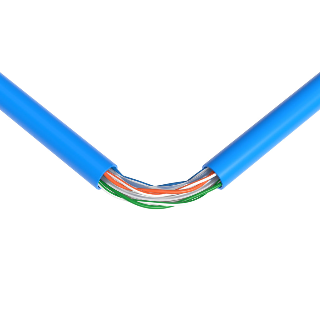 1000ft Cat6 Plenum Rated CMP 23AWG Solid CCA UTP 550MHz Bulk Network Cable Blue D649578
