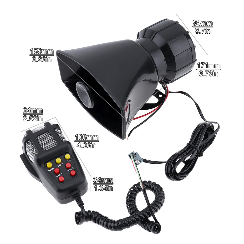 Car Siren Vehicle Horn with Mic PA Speaker System DC 12V Y961320