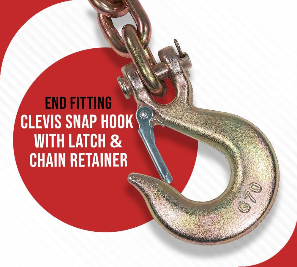 4 Pack 36 inch Grade 70 Trailer Safety Chain with Clevis Snap Hook K434