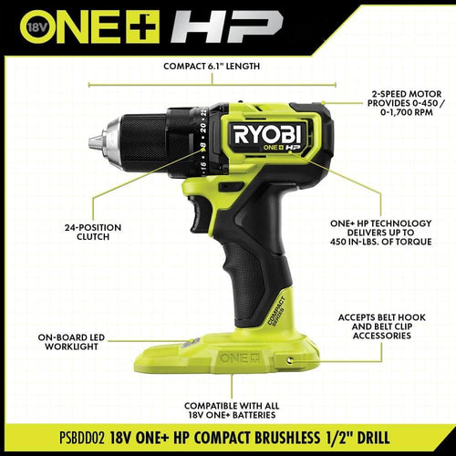18V Brushless Cordless Compact 2-Tool Combo Kit with Drill/Driver M148