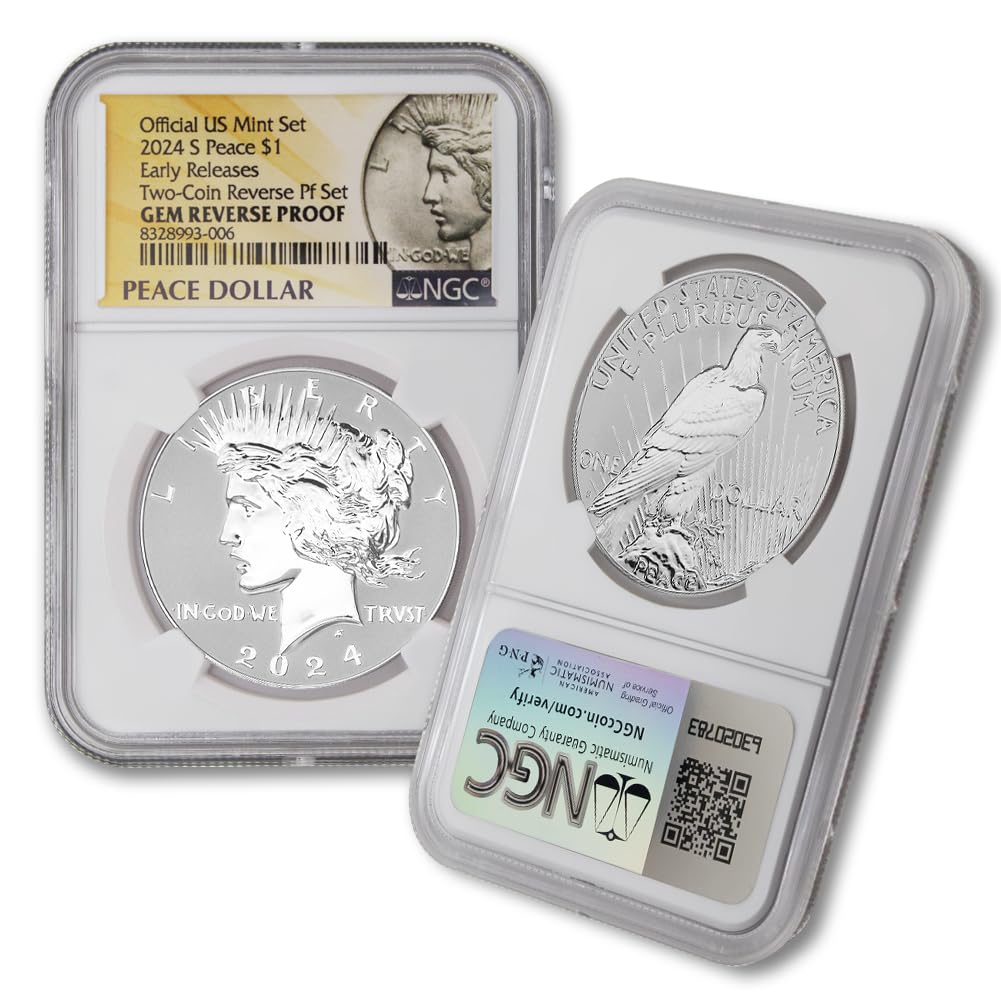 Set of 2 American Silver Morgan and Peace Dollar L7229