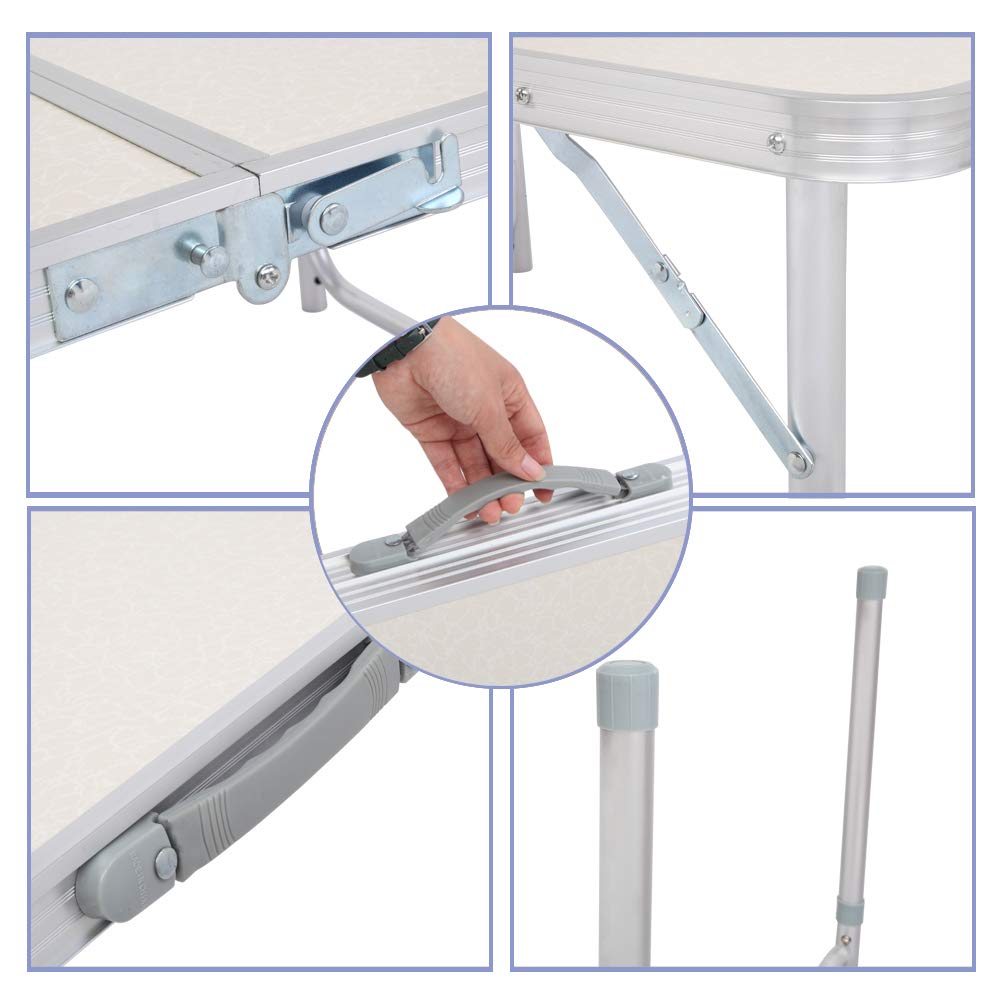 3FT Aluminum Folding Table with Carrying Handle B5357