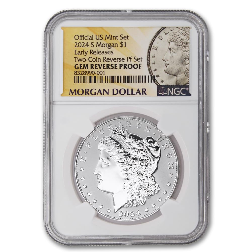 Set of 2 American Silver Morgan and Peace Dollar L7229