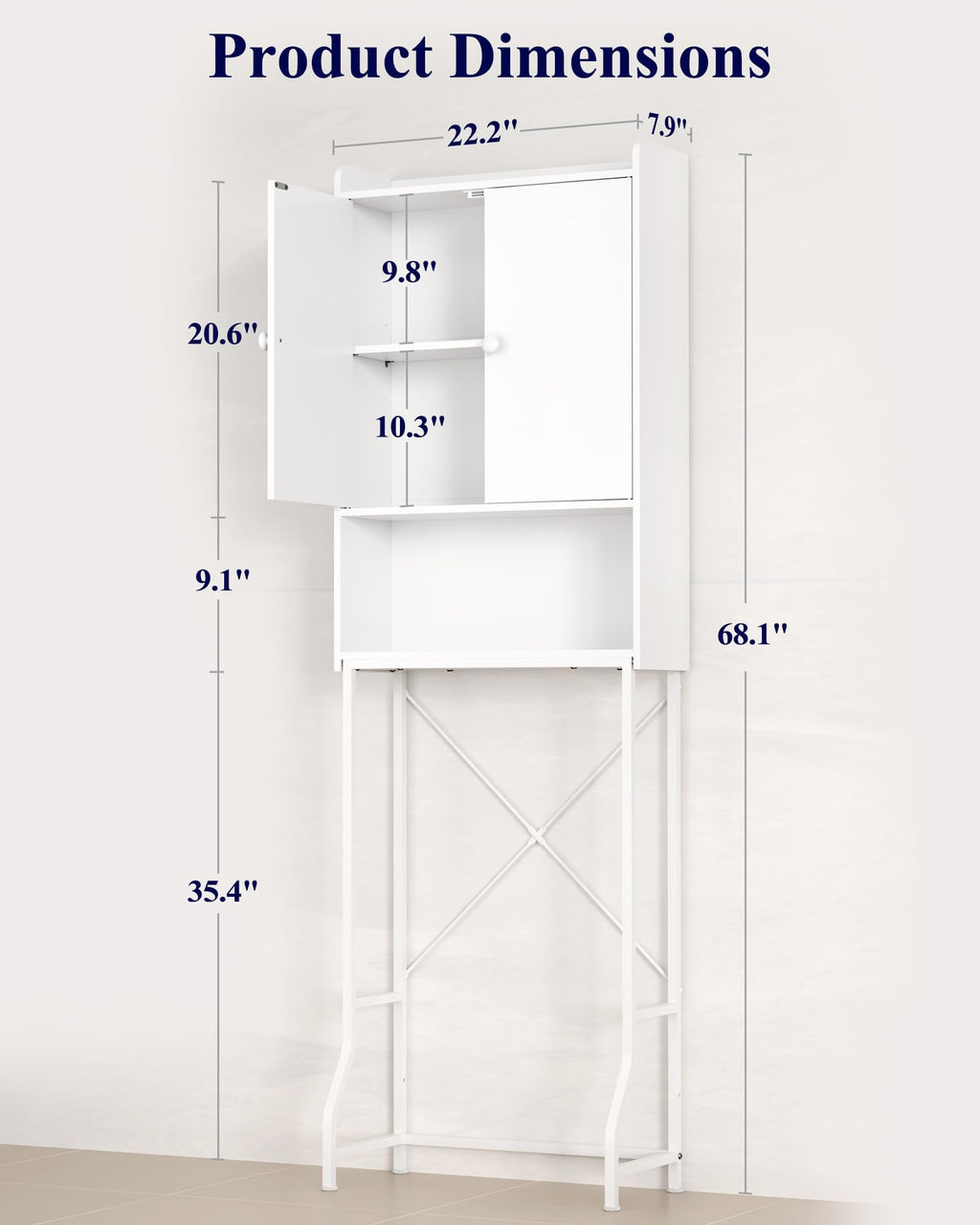 Over Toilet Storage Cabinet with Adjustable Shelf W844285