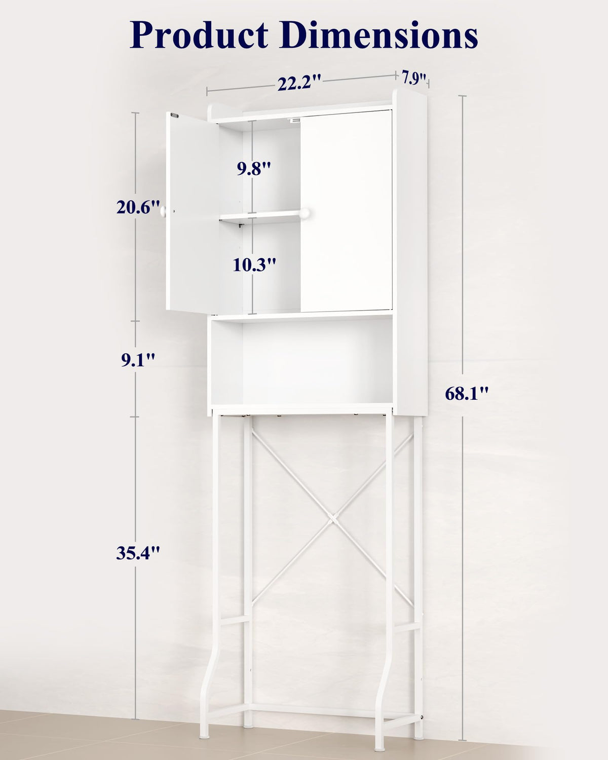 Over Toilet Storage Cabinet with Adjustable Shelf W844285