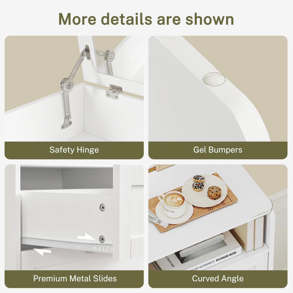 White 4 Drawer Dresser with Mirror B5658