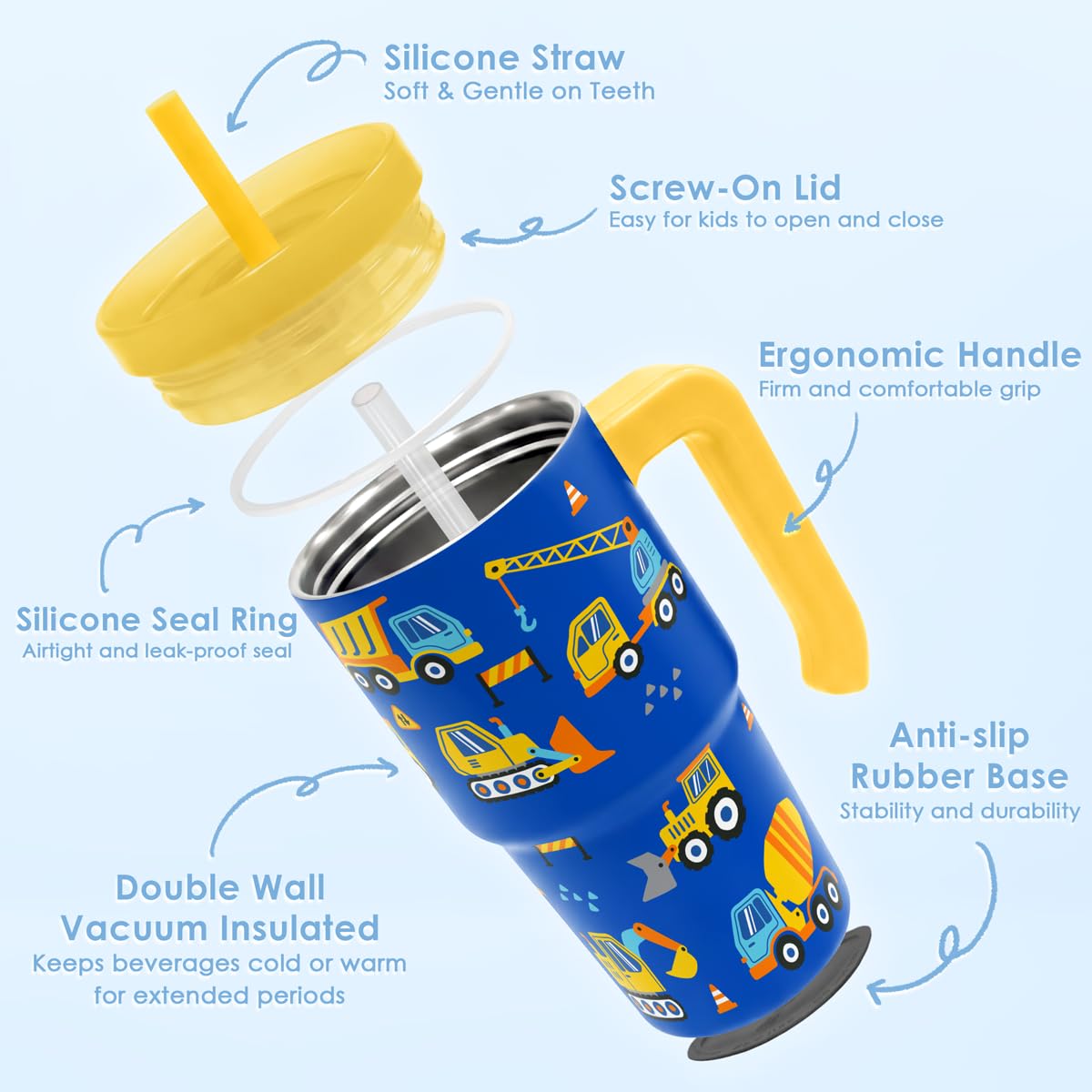 20oz Insulated Stainless Steel Tumbler with Handle and Straw Lid A49032