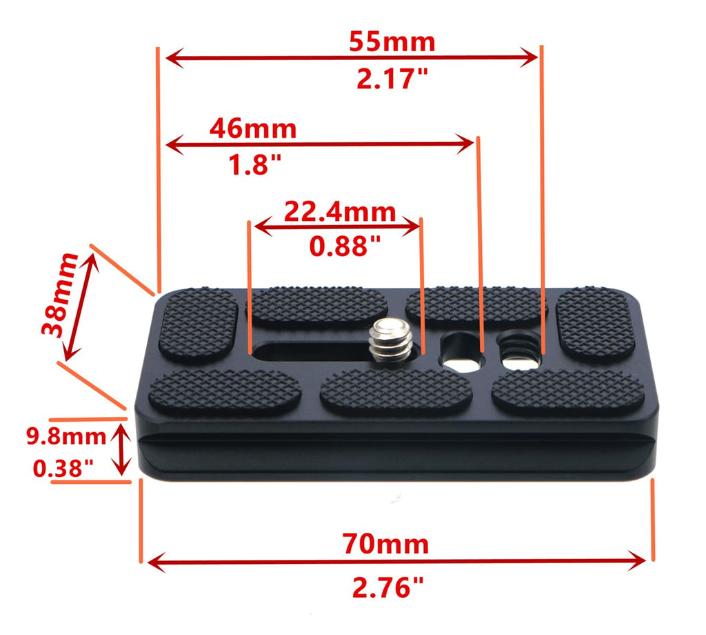 70mm Aluminum Quick Release Plate with 1/4" Screw Y36402