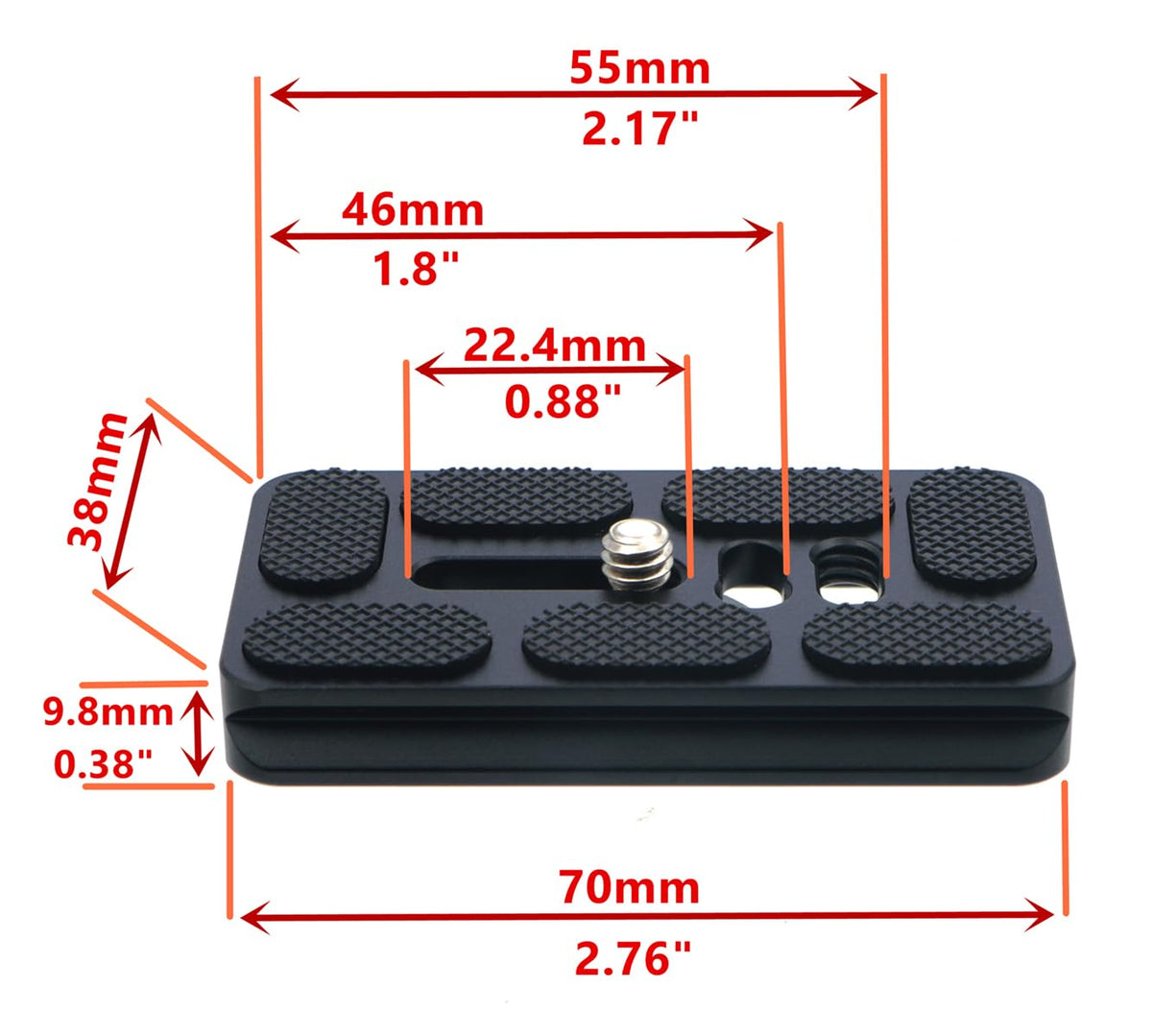 70mm Aluminum Quick Release Plate with 1/4" Screw Y36402