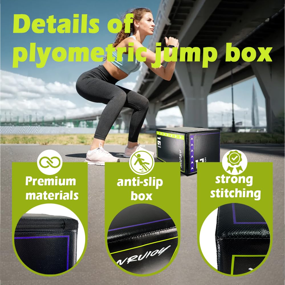 3-in-1 Non Slip Foam Plyometric Jump Box Y877