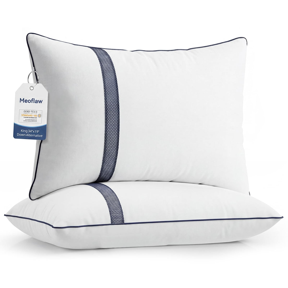 King Size Set of 2 Down Alternative Bed Pillows D340