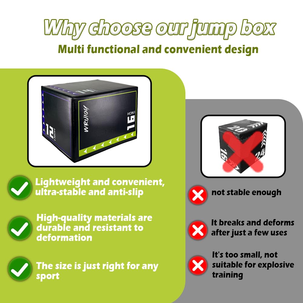 3-in-1 Non Slip Foam Plyometric Jump Box Y877