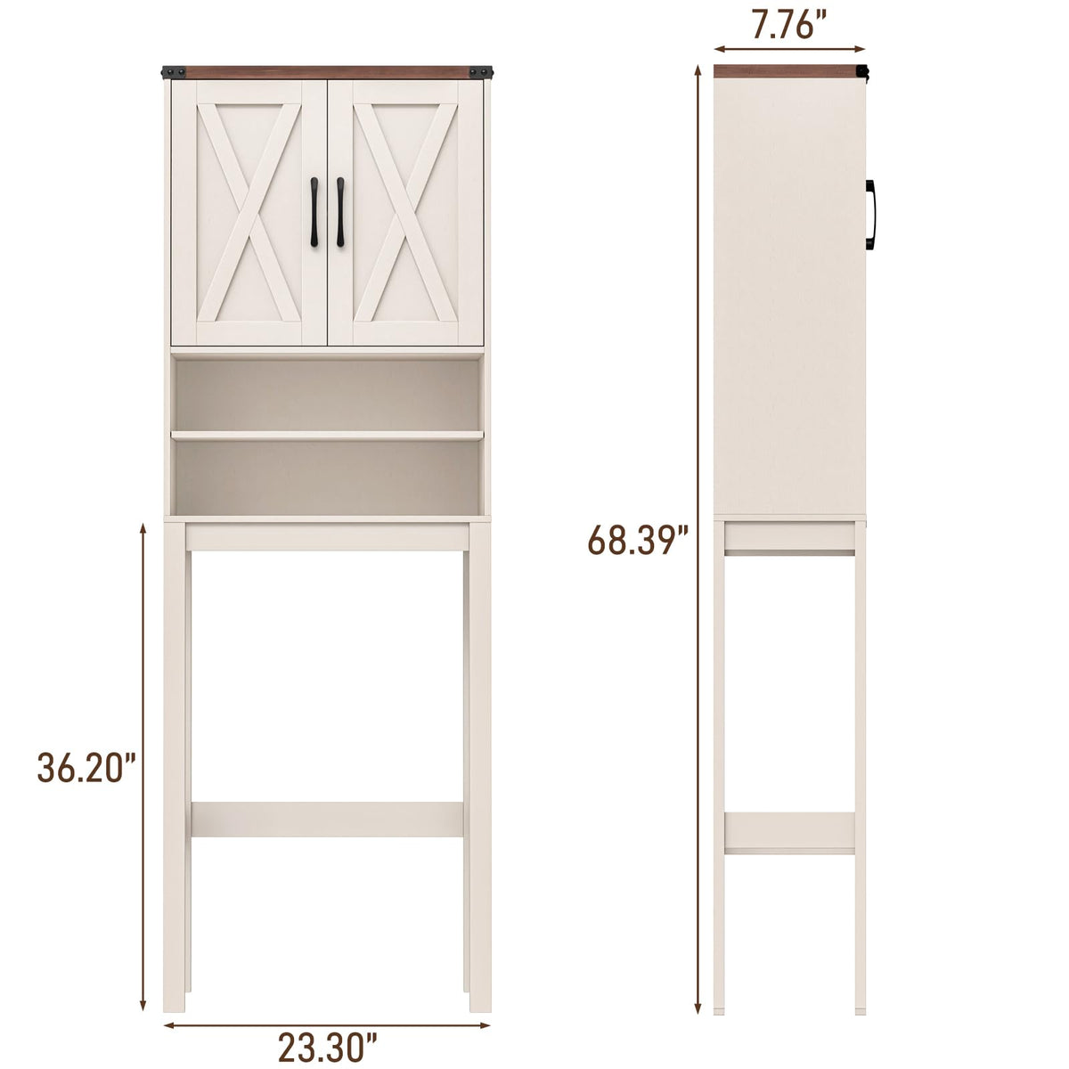 Over The Toilet Storage Cabinet with Adjustable Shelf, White C9887
