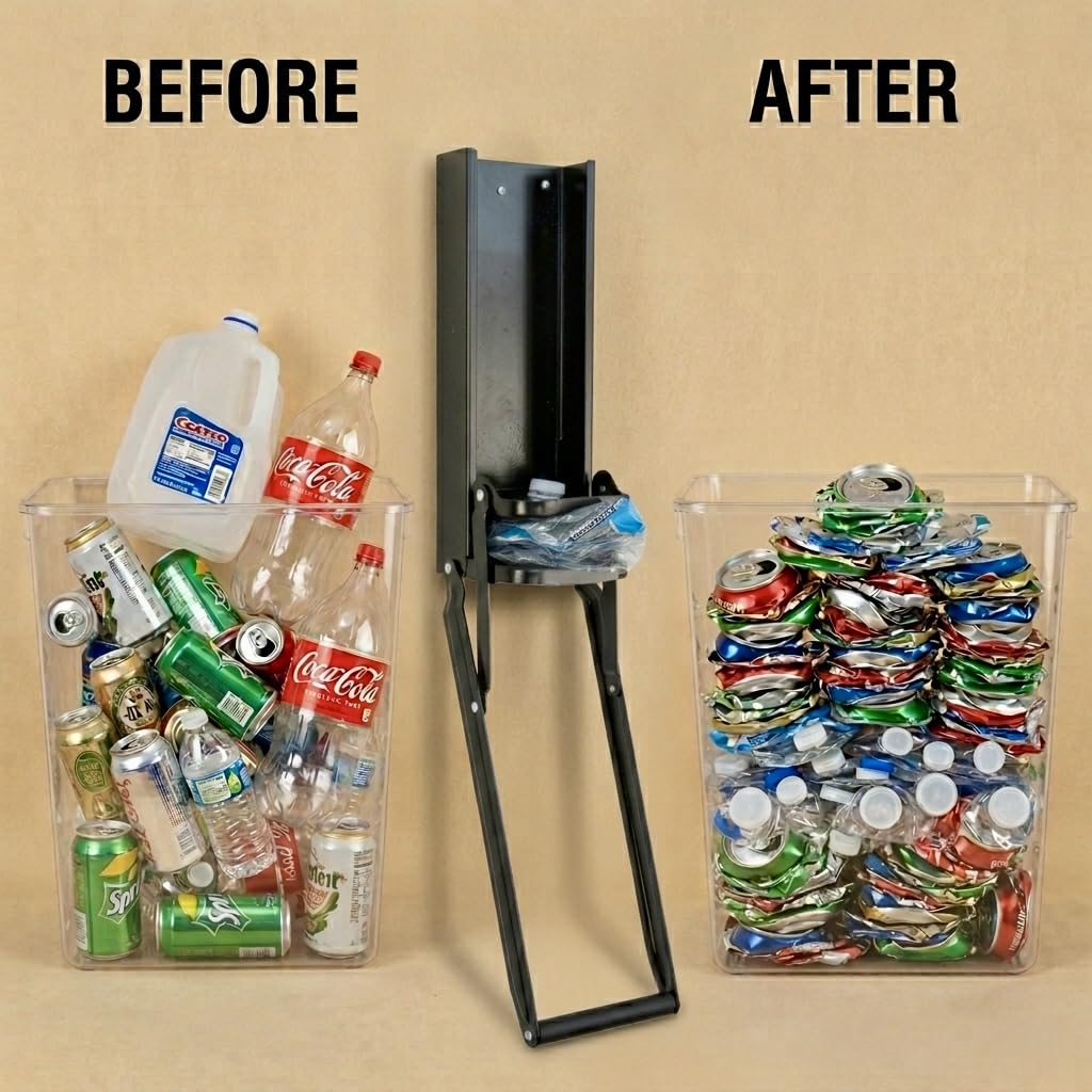Heavy Duty Metal Can Crusher Bottle Crusher, Wall Mounted, Black T8616