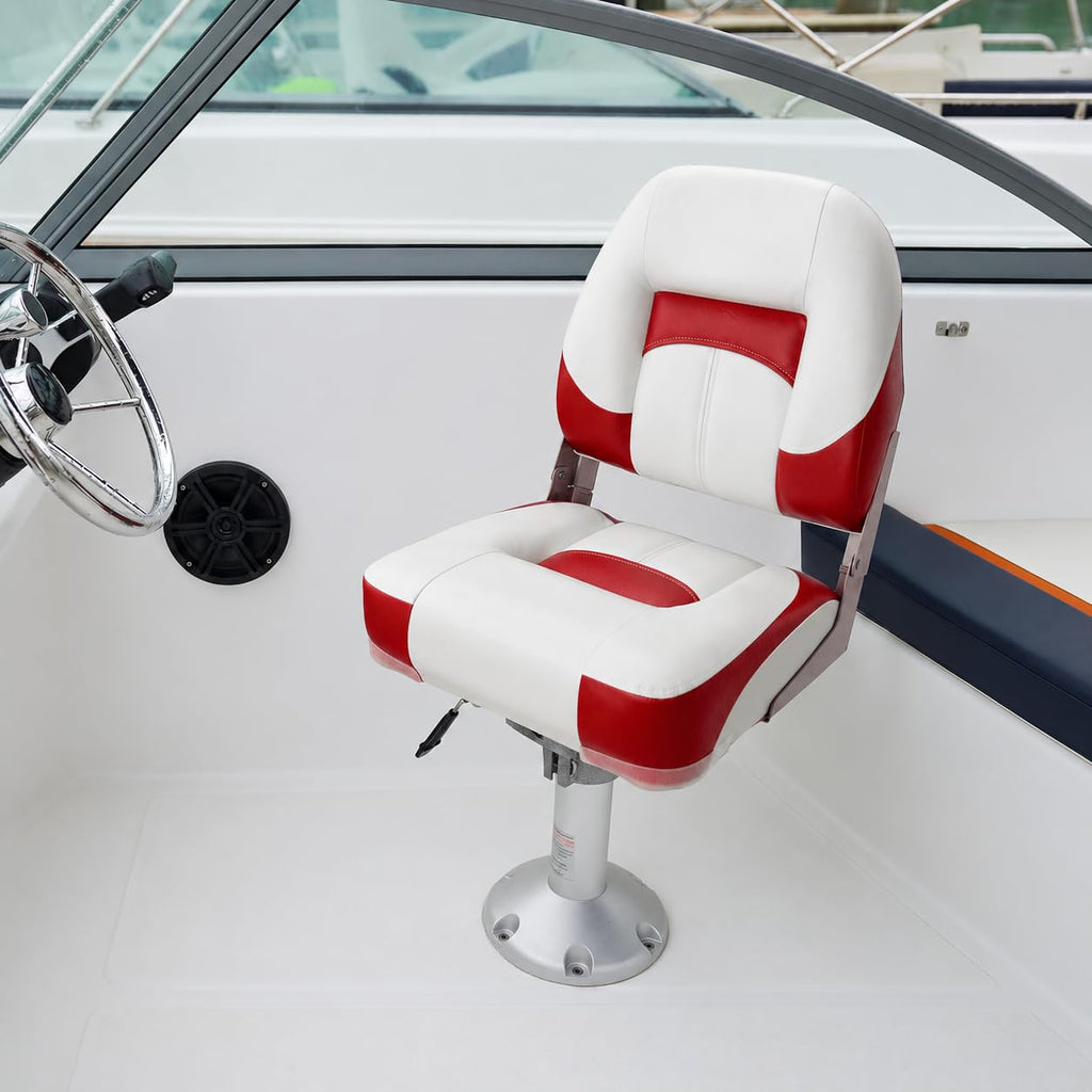 Two Tone Low Back Folding Boat Seat T2643