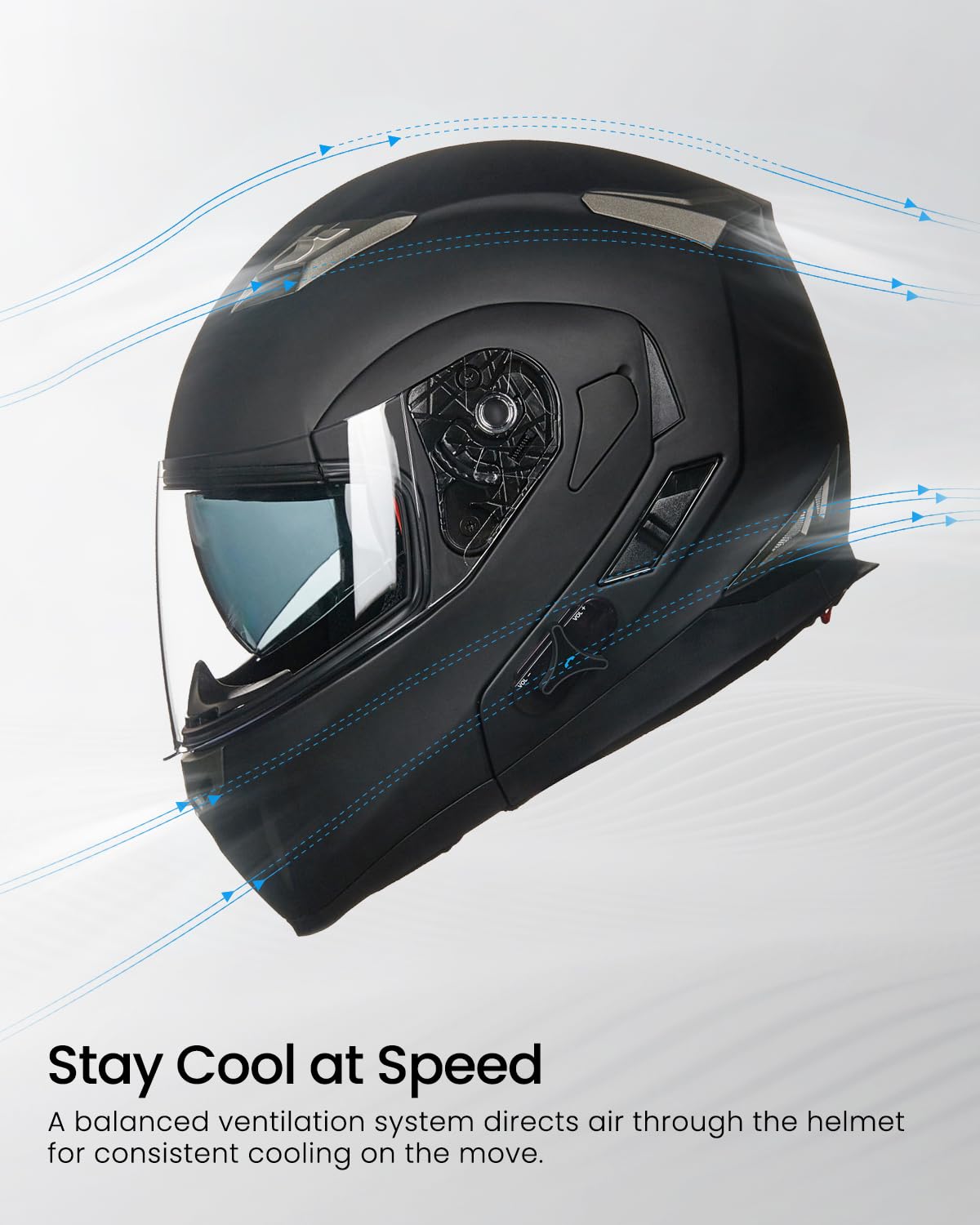 Bluetooth Integrated Modular Motorcycle Helmet L6460
