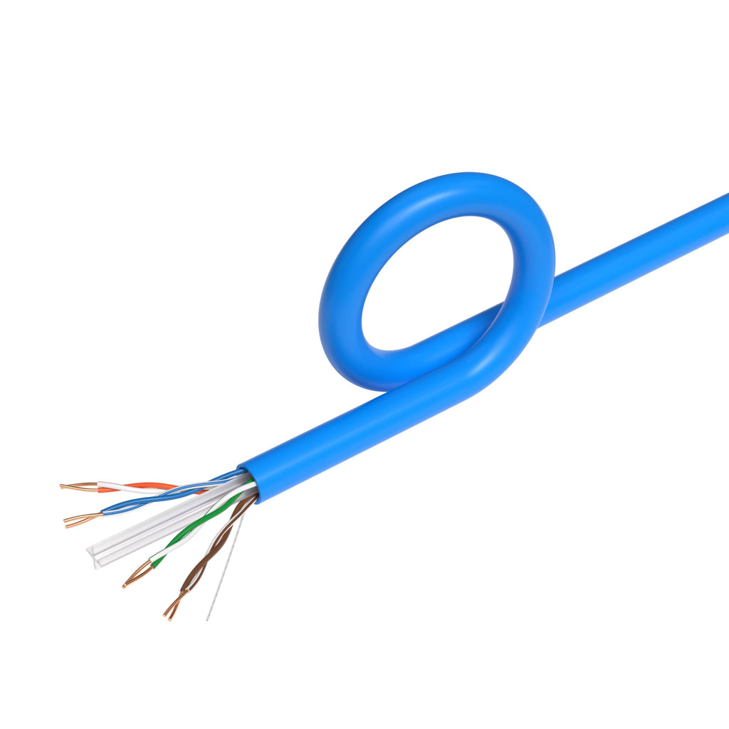 1000ft Cat6 Plenum Rated CMP 23AWG Solid CCA UTP 550MHz Bulk Network Cable Blue D649578