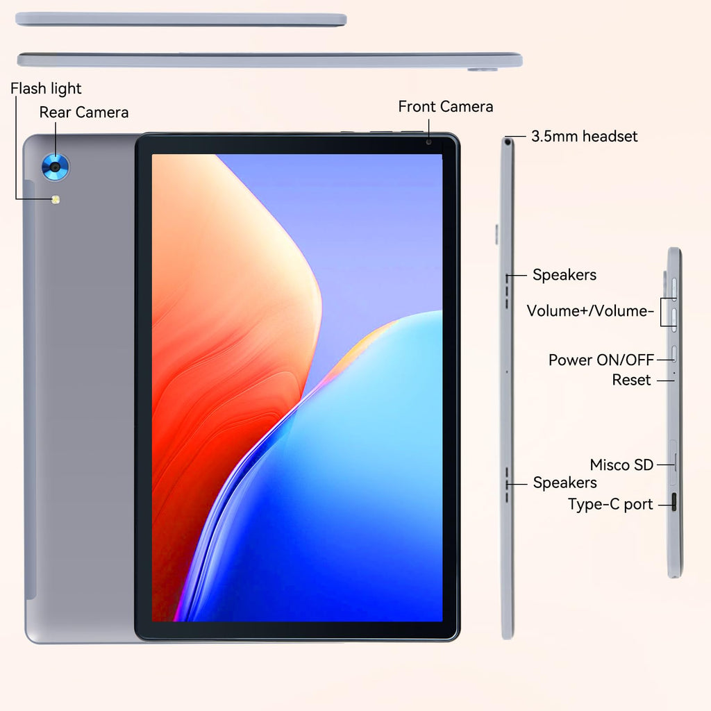 10.1" Android Tablet with Octa-core Processor 24GB RAM 128GB ROM HD IPS Touchscreen R266018