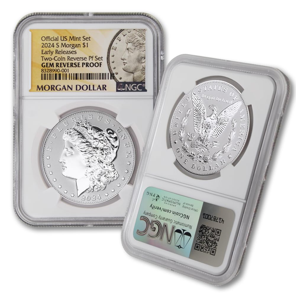 Set of 2 American Silver Morgan and Peace Dollar L7229