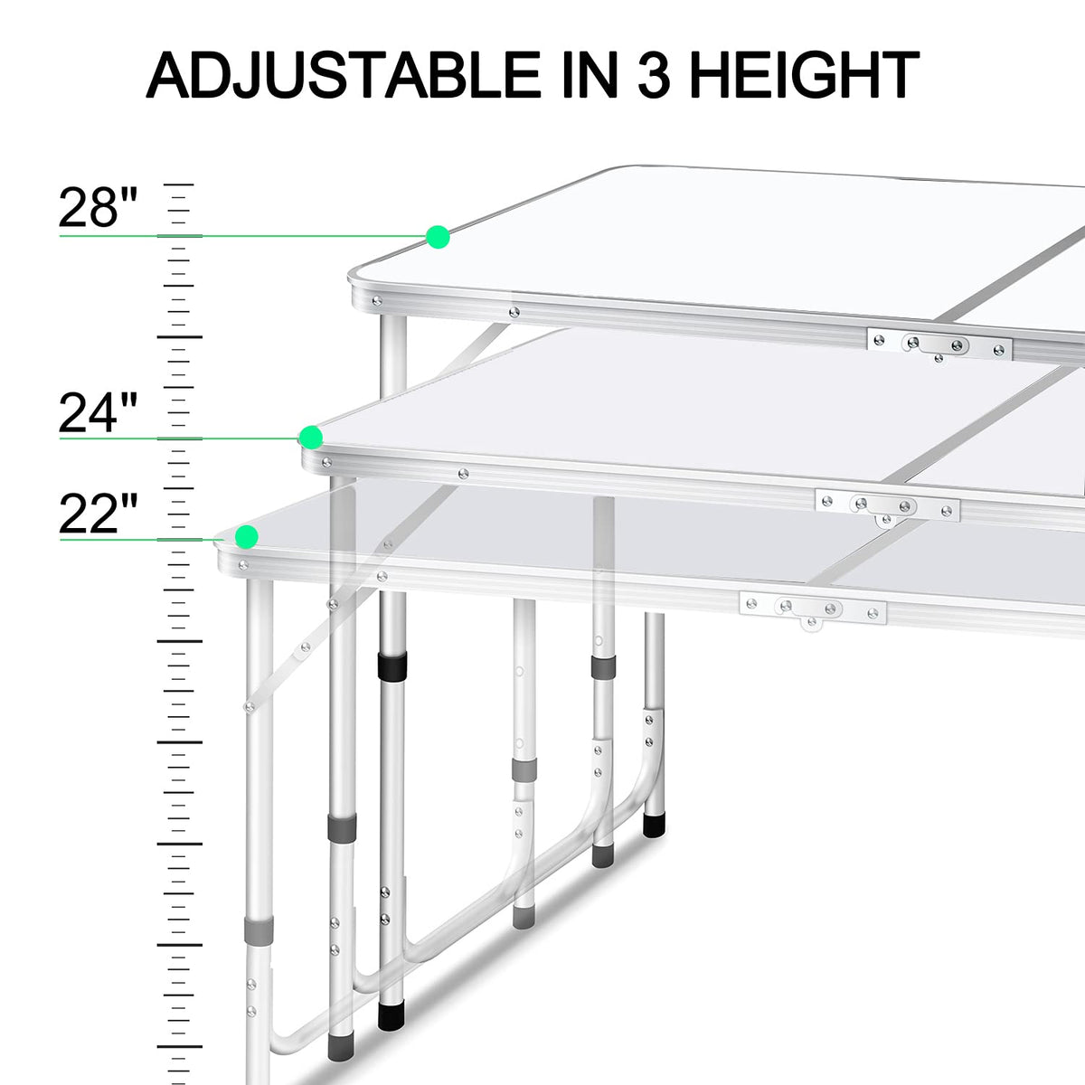 4 FT Aluminum Height Adjustable Folding Camping Table F904983