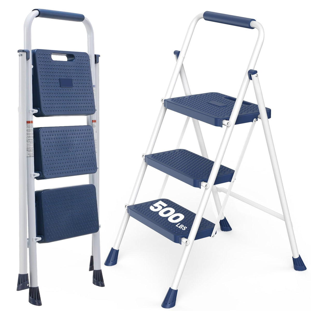 3 Step Anti-Slip Handrail 500lbs Step Ladder Z648