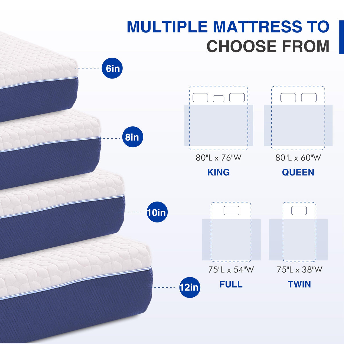 6 Inch Twin Size Gel Memory Foam Mattress Q8597