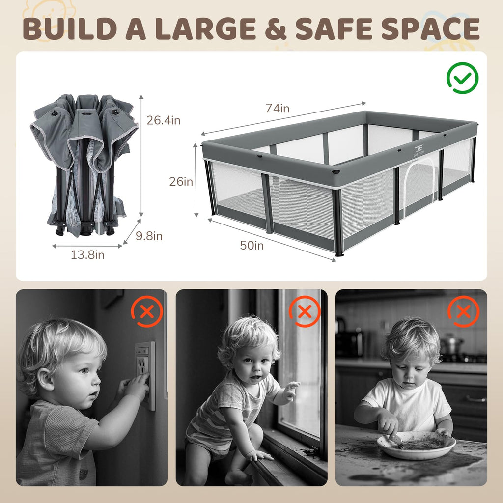 Foldable Baby Playpen with Mat I17560