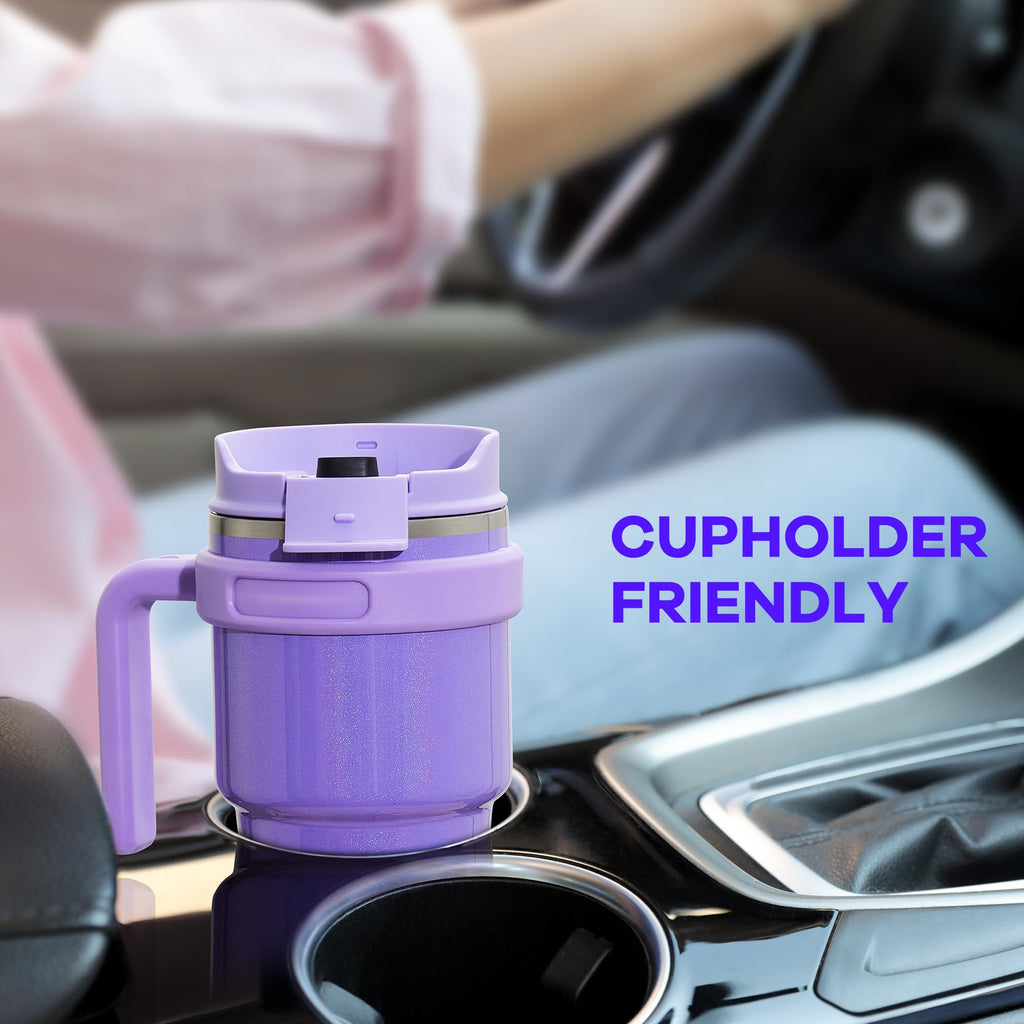 20 oz Insulated Travel Coffee Mug Tumbler with Handle and Straw I517267