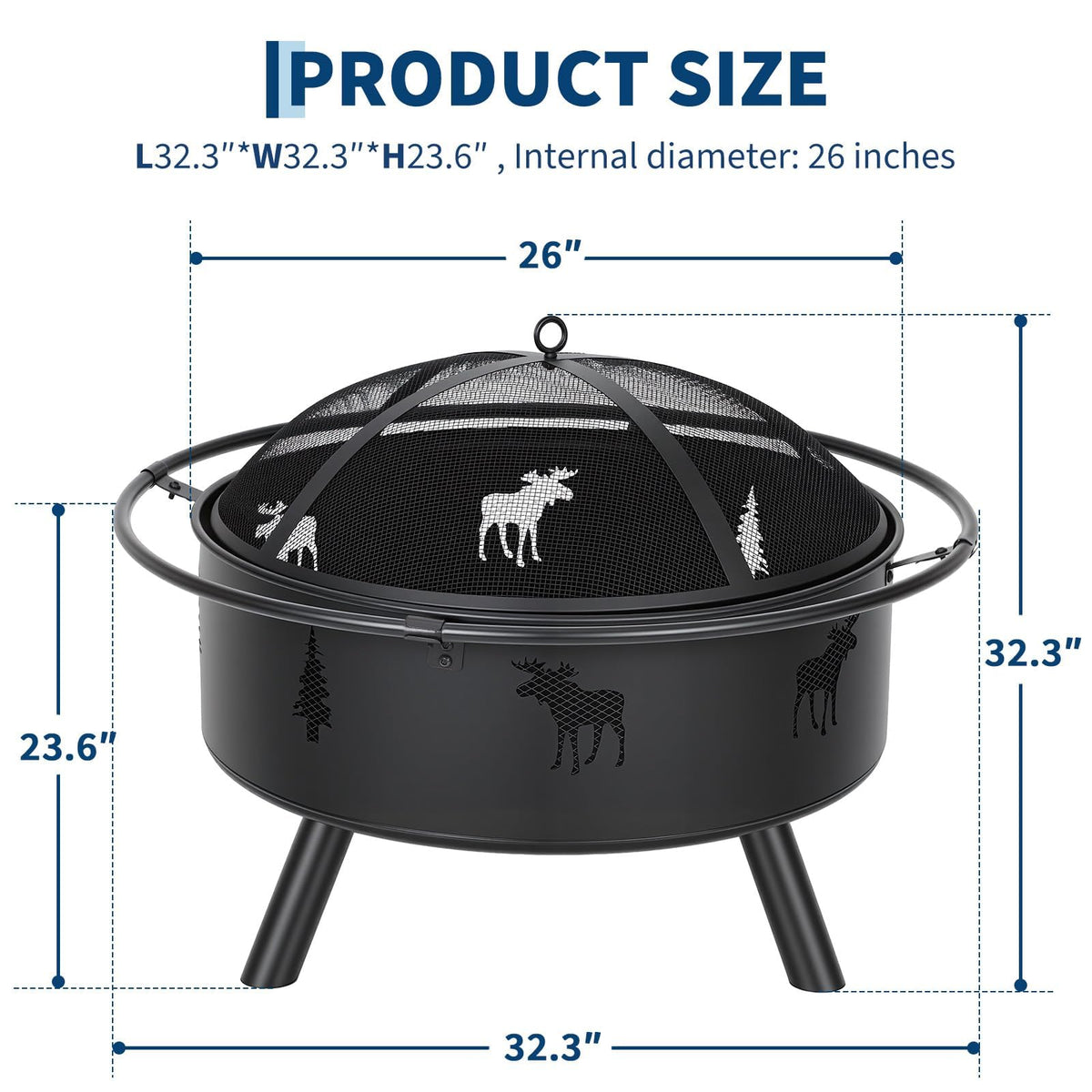 32" Round Wood Burning Fire Pit O592203