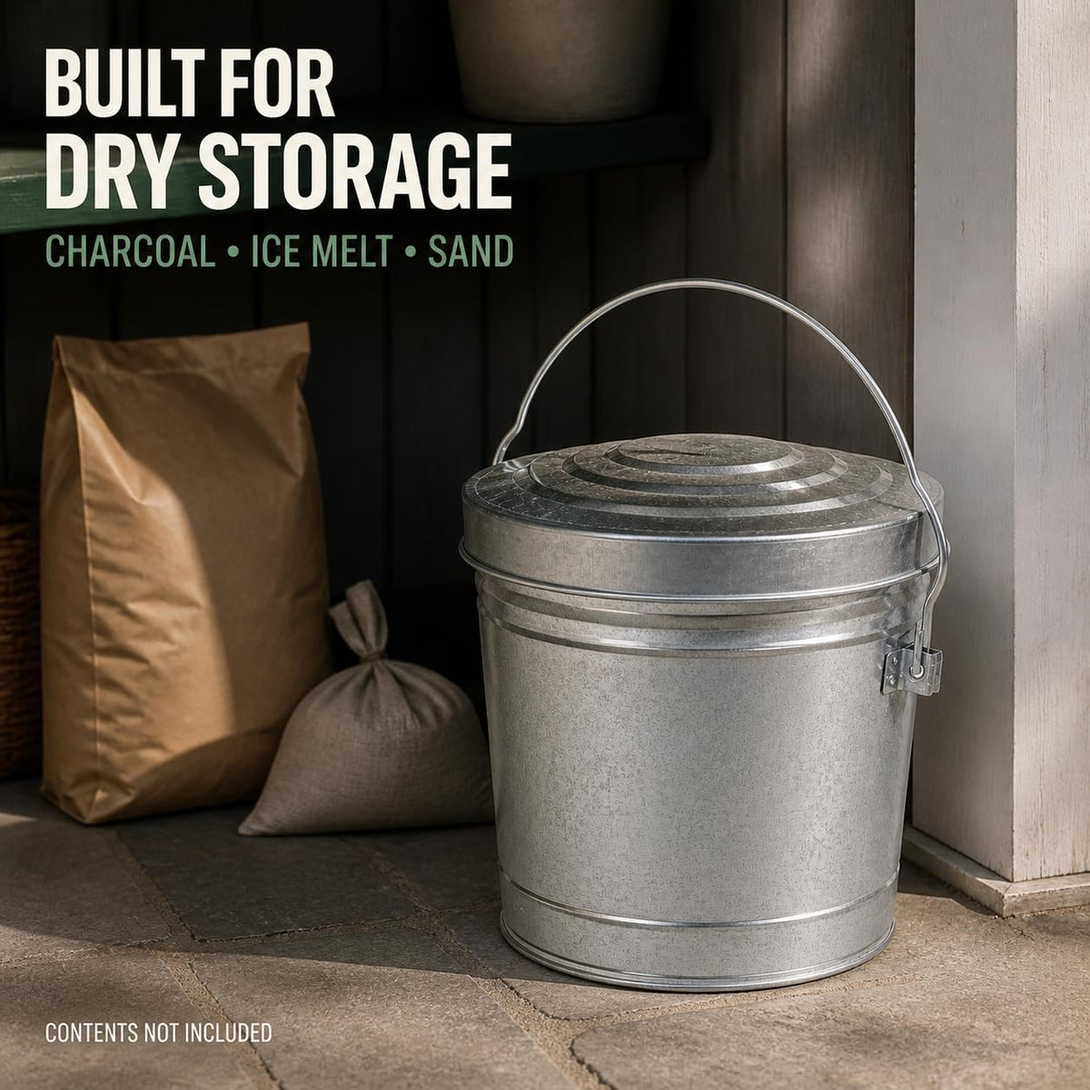 6 Gallon Galvanized Storage Can with Locking Lid I664719