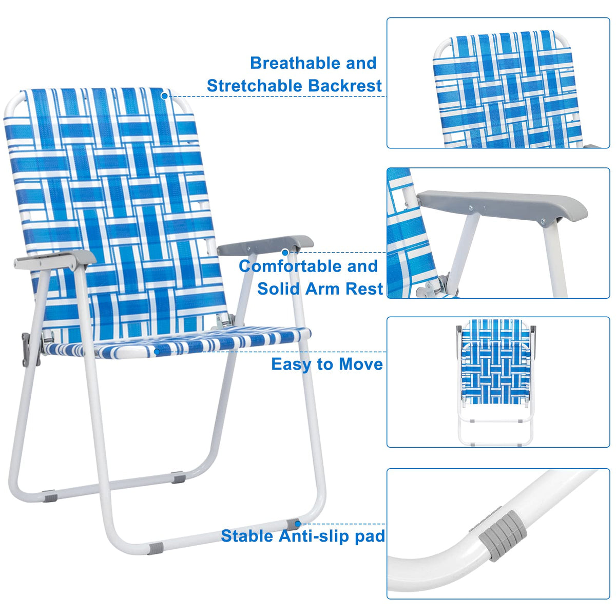 Webbed Folding Chairs Set of 2 S499522