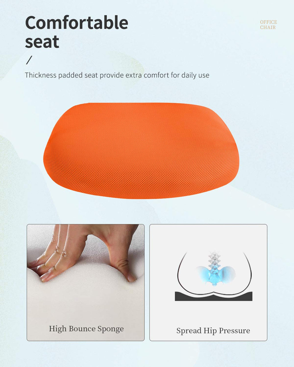 Mid Back Office Chair with Lumbar Support S1328