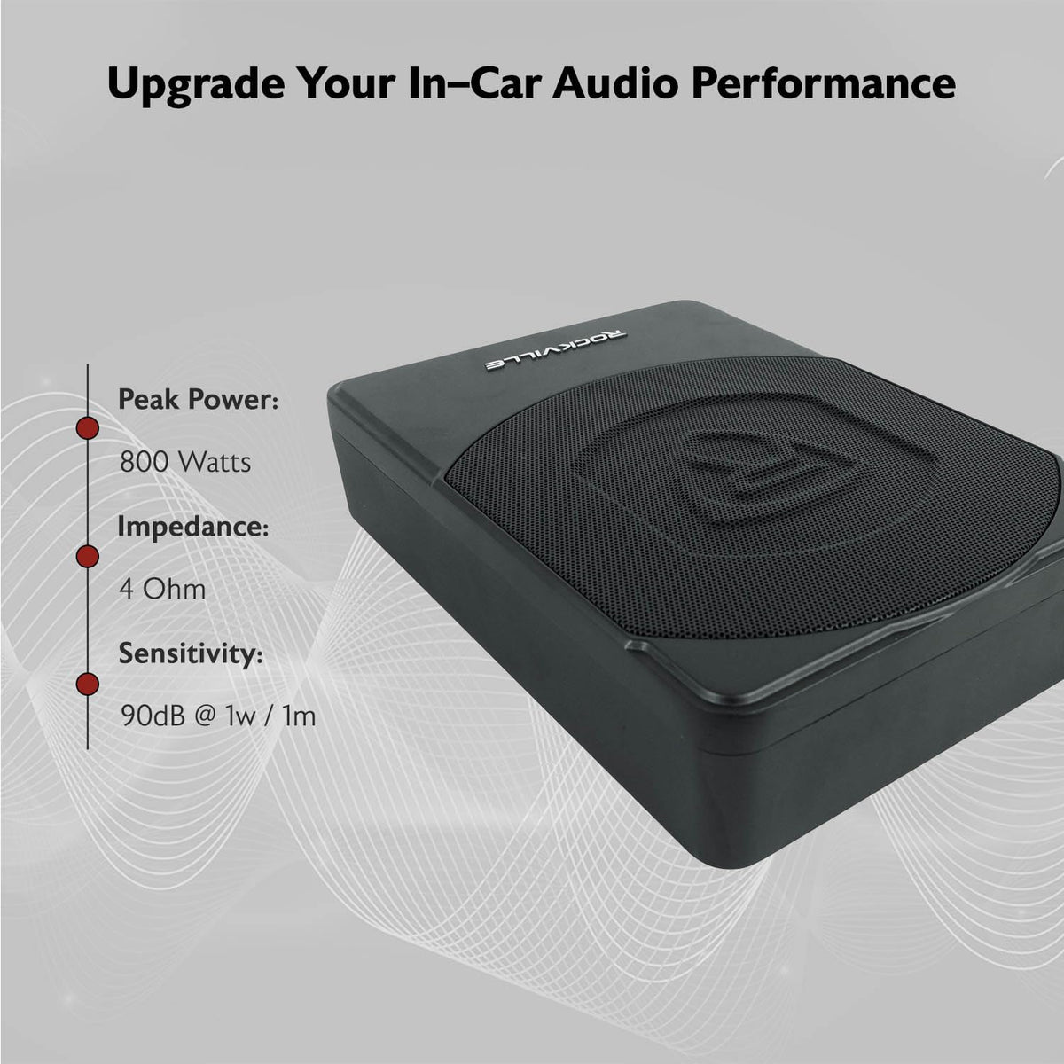10" Slim Under-Seat Powered Car Subwoofer Q39596