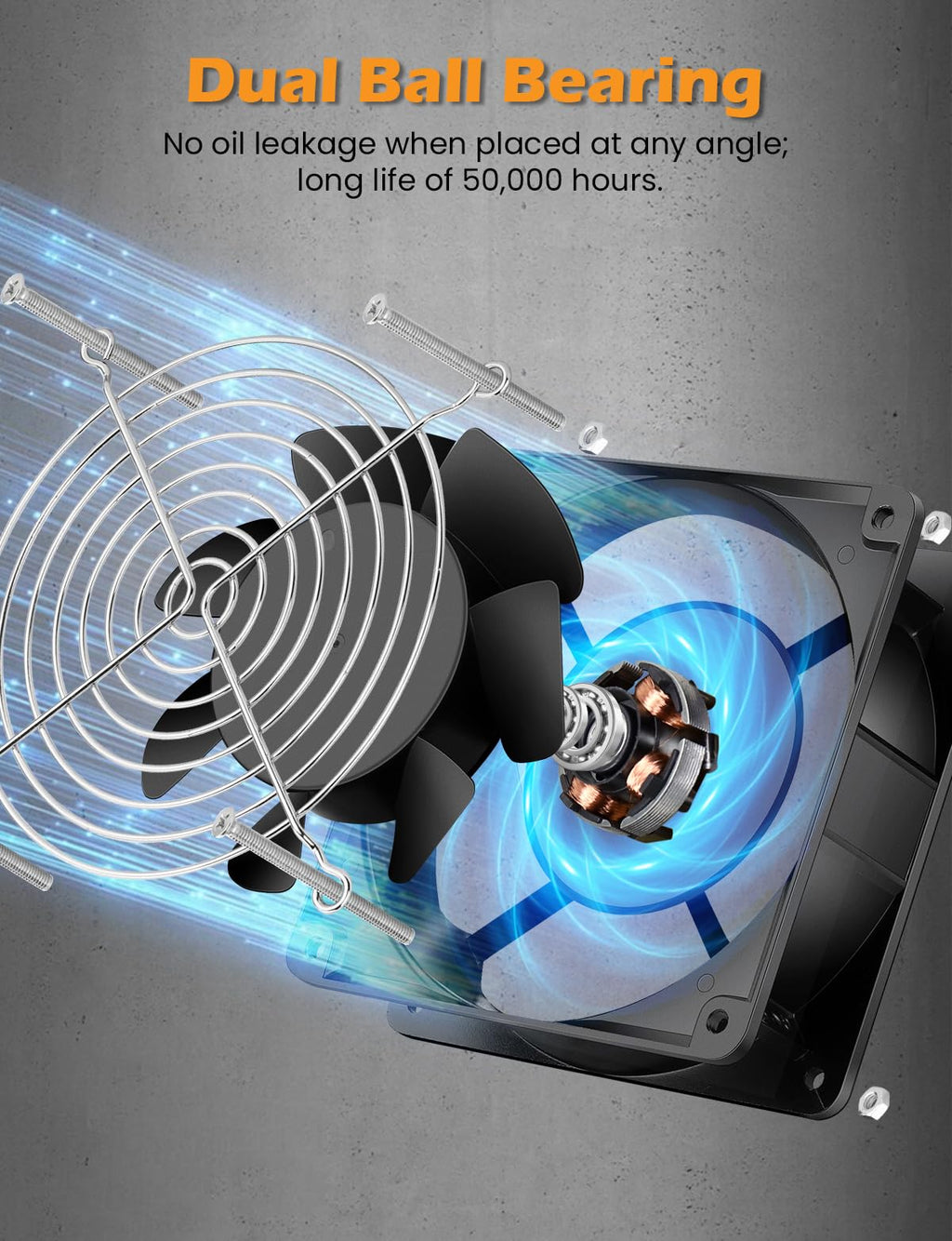 120mm x 38mm 120V Dual Ball Bearing Axial Fan Z62867
