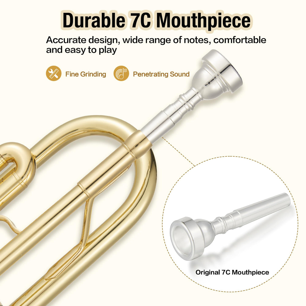 Bb Trumpet with Case Mouthpiece Gloves Cleaning Kit and Polish Cloth U379850